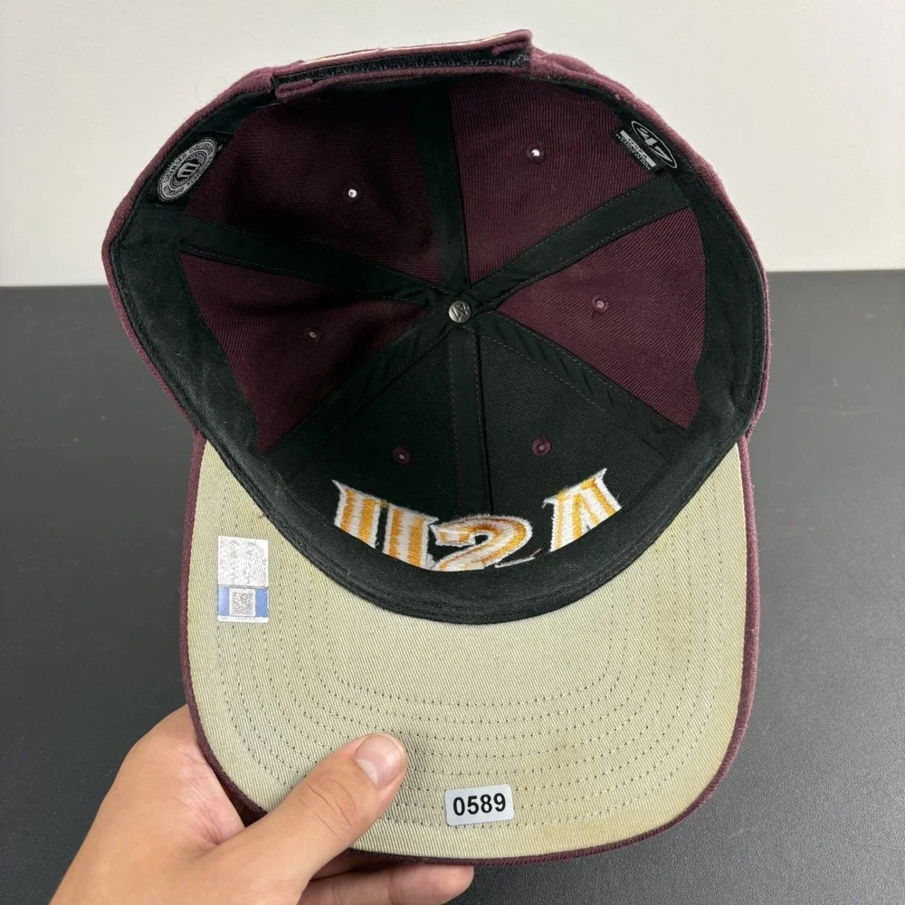 Arizona State Sun Devils Hat Maroon Gold 47 Brand ASU Embroidered Strapback Cap